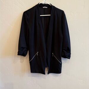Maurices Black Blazer with Zipper Accents